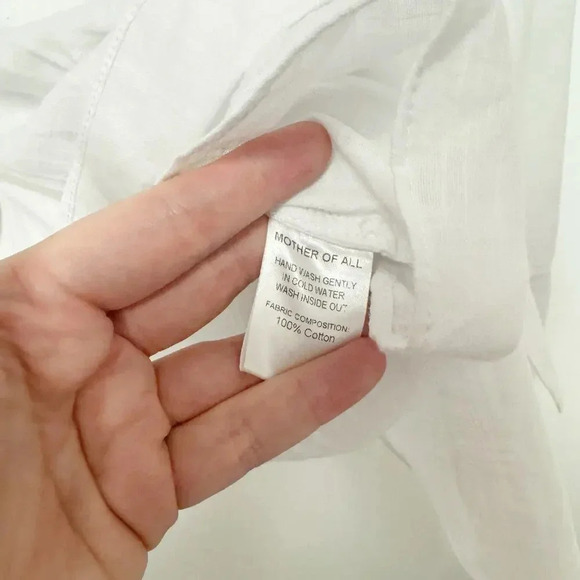 NWT $360 Mother of All Gisele Cotton Wrap Top - Button-Up Collared Blouse Shirt - Picture 8 of 9